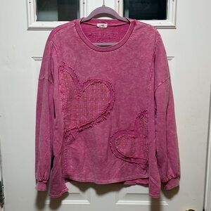 J.Her Pink Heart Lightweight Sweatshirt